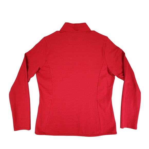Cutter Buck 1/4 Zip Pullover sz L Women Red White CB DryTech UPF 50+ Performance - Picture 2 of 12